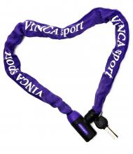 Замок велосипедный Vinca Sport цепь 6*1000мм, фиолетовая оплетка, VS 101.759 violet