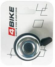 Звонок 4BIKE BB3207-Blk алюминий/пластик, D-40мм, серебристый