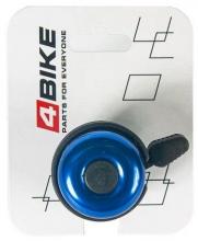 Звонок 4BIKE BB3207-Blk алюминий/пластик, D-40мм, голубой
