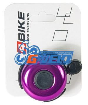 Звонок 4BIKE BB3204-Blk латунь, D-52мм, пурпурный