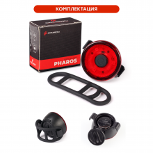 Фонарь задний COMIRON "PHAROS", корпус: ABS, свет: LED T3, 60lm, 2 режима