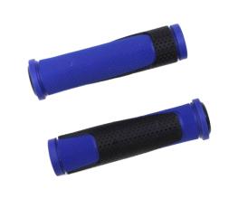 Грипсы TRIX, резиновые, 125 мм, 2-х компон., торцевые заглушки, черно-синие, HL-G305 blue