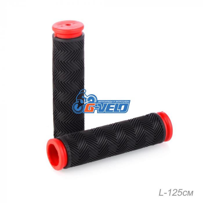 Грипсы резиновые 120 мм, PVC, черные/красные