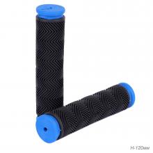 Грипсы резиновые 120 мм, PVC, черные/синие
