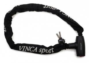 Замок велосипедный Vinca Sport цепь 6*1000мм, черная оплетка, VS 101.759 black