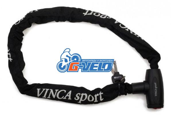 Замок велосипедный Vinca Sport цепь 6*1000мм, черная оплетка, VS 101.759 black