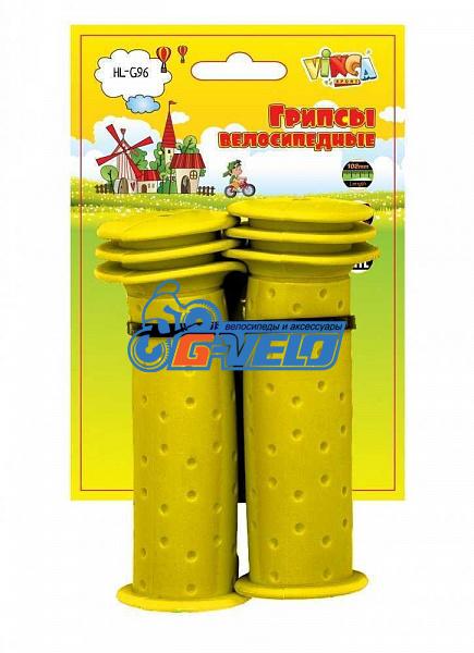 Грипсы детские, Vinca Sport, 102мм, желтые, H-G 96 trevel yellow