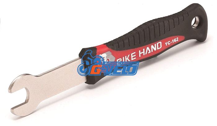 Ключ педальный 15мм, с обрезиненной ручкой, BIKE HAND, YC-162