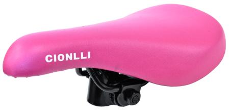 Седло Cionlli 9196, розовое, стальные рейлы