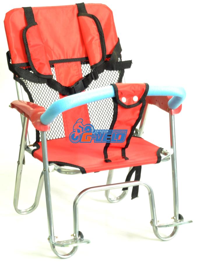 Кресло детское пластик/алюм на багажник DM-ZY/3A красное