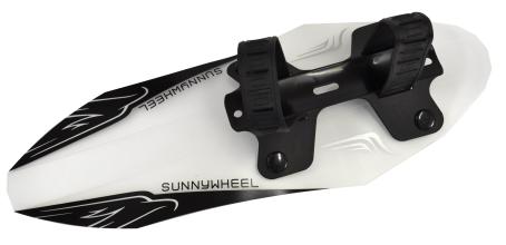 Крыло переднее SunnyWheel SW-FX-119D, из лёгкого пластика на 24-26" на раму, черное/белое