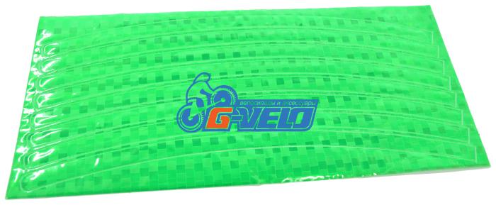 Vinca Sport, Набор светоотражающих накладок на обод велосипеда, цвет зеленый, 8 шт. STA 114 green