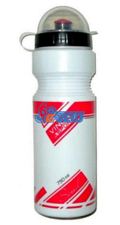 Фляжка Vinca Sport, с защитой от пыли 750мл, белая с красным рисунком, VSB 21 red