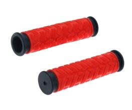 Грипсы TRIX, резиновые, 125 мм, 2-х компон.,черно-красные HL-G49 red