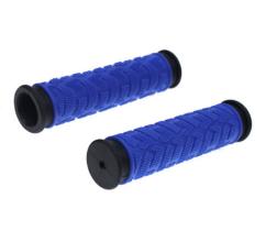 Грипсы TRIX, резиновые, 125 мм, 2-х компон.,черно-синие HL-G49 dark blue