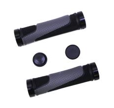 Грипсы TRIX, резиновые, 130 мм, 2-х компон., 2 черных фикс., черно-серые, HL-G308-71