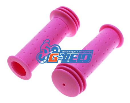 Грипсы TRIX для детских велосипедов 102 мм, упор, розовые, HL-G96 pink