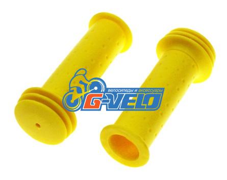 Грипсы TRIX для детских велосипедов 102 мм, упор, желтые, HL-G96 yellow