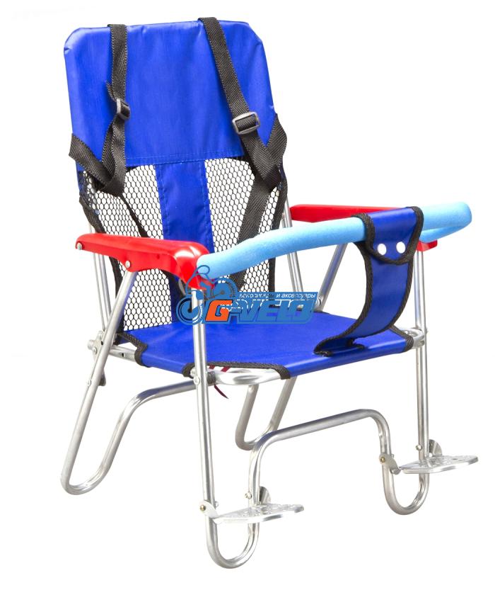 Кресло детское JL-190 велосипедное на багажник, синее