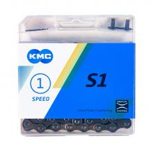 Цепь KMC S1 Brown, для 1-ск. велосипедов, BMX, фиксеров, 112 звеньев, 1/2"x1/8"
