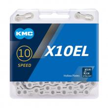 Цепь KMC X10EL 10ск 114 зв с замком, EXTRA LIGHT, полые пластины
