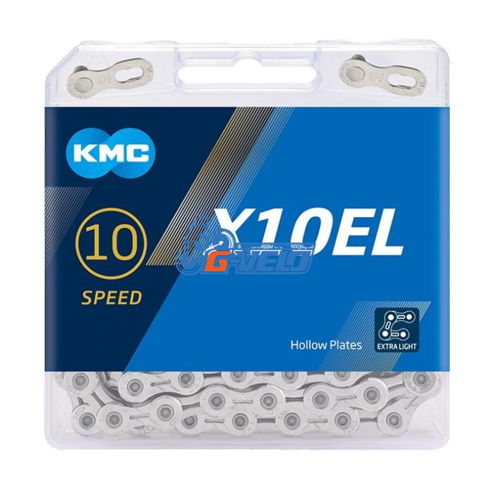 Цепь KMC X10EL 10ск 114 зв с замком, EXTRA LIGHT, полые пластины