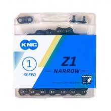 Цепь KMC Z1 Narrow Brown, для 1-ск. велосипедов, BMX, фиксеров, 112 звеньев, 1/2"X3/32, коричневая