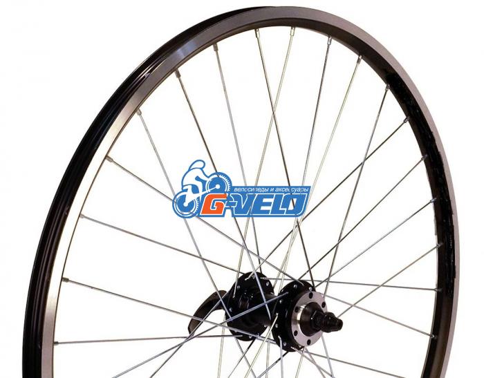Колесо 26" переднее, двойной обод VELO, втулка сталь. диск, эксцентрик