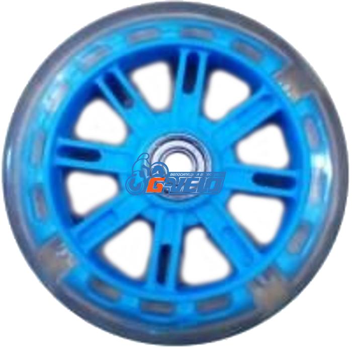 Колесо для самокатов, 116 мм, Vinca Sport, ПВХ, ABEC 7, светящееся, голубое, SC 01-1 LB