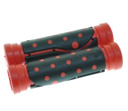 Грипсы резиновые "точка", 120 мм, черный/красный