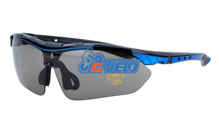 Очки велосипедные Vinca Sport, c серыми линзами, VG 818 blue/black
