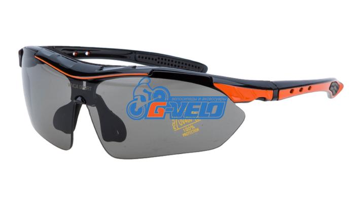 Очки велосипедные Vinca Sport, c серыми линзами, VG 818 orange/black