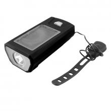 Передняя фара FY-316 пластик 1 диод, 250Lm, линза, звонок, акб 1200mAh