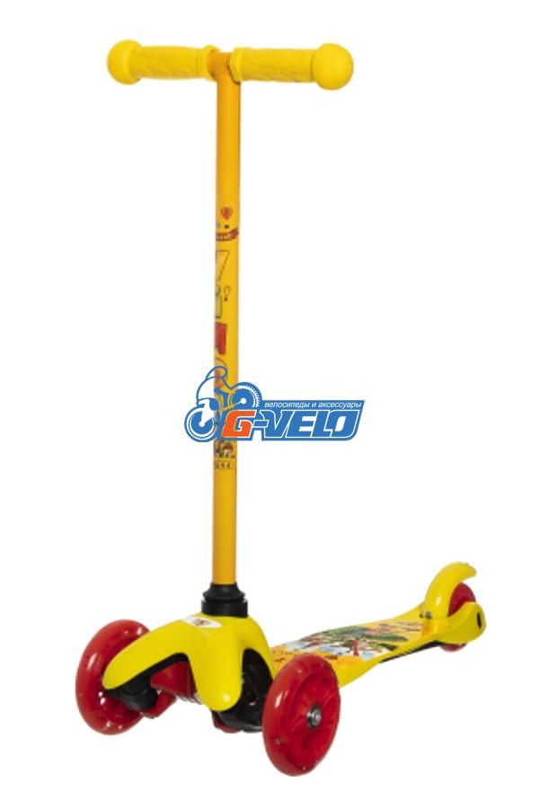 Самокат детский Vinca Sport, от 3 лет, ABEC 5, PU-колеса светящ. 110/78мм, VSP 8 yellow Traveller