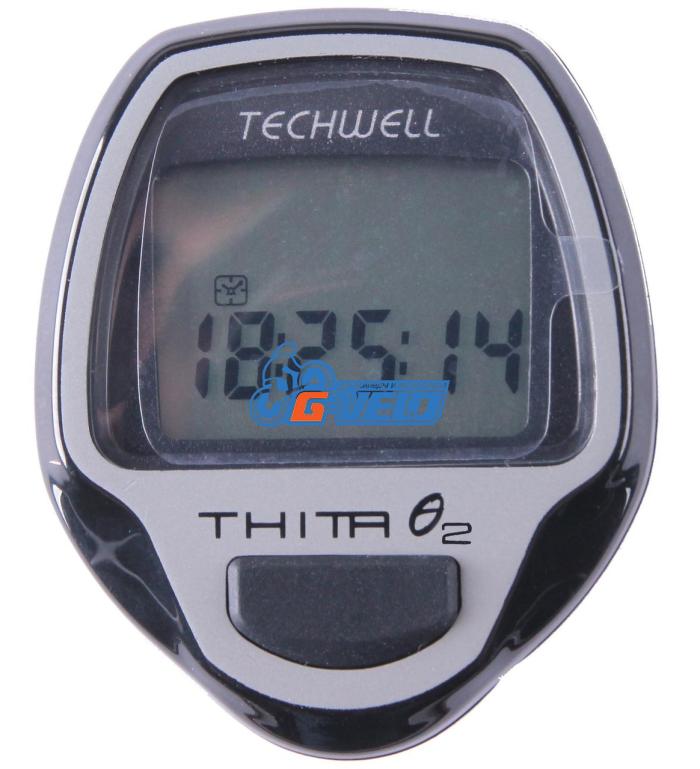Велокомпьютер Techwell беспроводной Thita-9W 9 функций, черный
