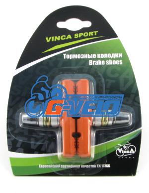 Колодки Vinca sport для V-brake 60мм, VB 262 orange, оранжевые