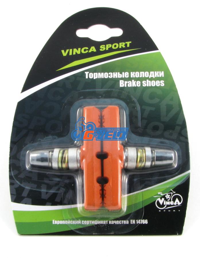Колодки Vinca sport для V-brake 60мм, VB 262 orange, оранжевые