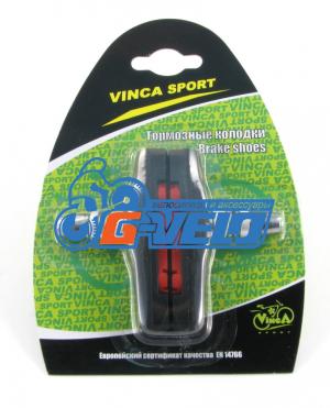Колодки Vinca sport для V-brake 72мм, VB 111-2 black/red, черные с красным