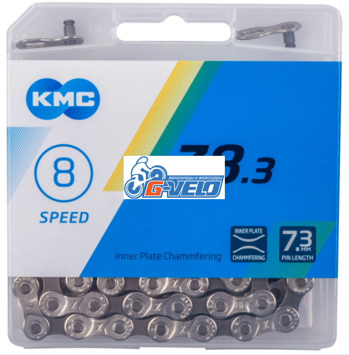 Цепь KMC Z-8.3, 7-8 скоростей, 114 звеньев, Silver-Gray