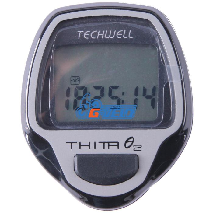 Велокомпьютер Techwell проводной Thita-2 8 функций, черный