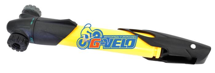 Велонасос GIYO GP-77 mini pump пластик, телескоп, Т-обр.ручка, желтый