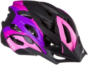 Велошлем STG, MV29-A, M (55-58 см) розовый/фиолетовый/черный, с застежкой
