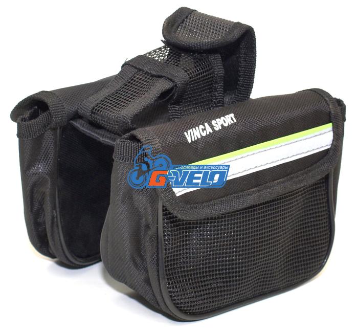 Vinca Sport, Двойная сумка на раму с карманом для моб.тел. (размеры 170*125*50мм), FB-03
