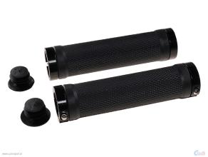 Vinca Sport, Грипсы с метал. зажимами, длина 129мм, черные, зажим черный H-G119 black/black