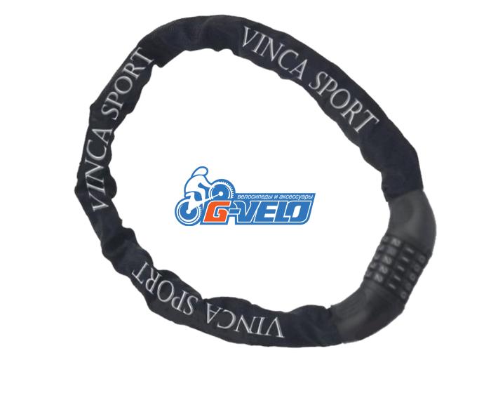 Замок велосипедный кодовый Vinca Sport цепь 6*900мм, черная оплетка, VS 732 black